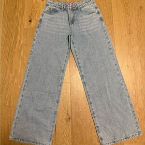 Edikted Light Blue Wide Leg Jeans